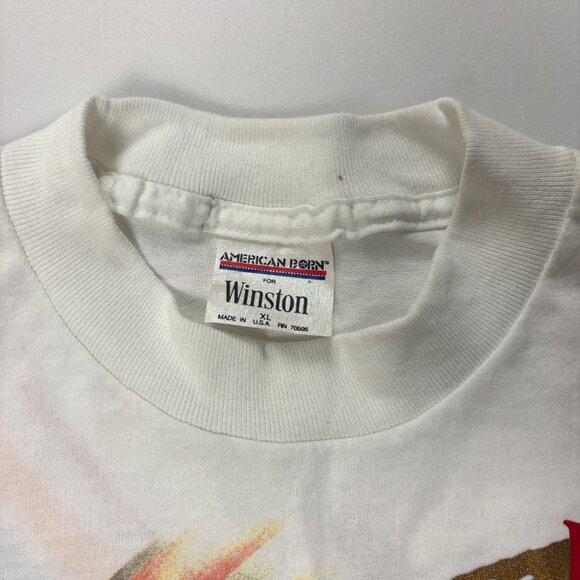Vintage Nascar Winston Cup Racing T Shirt White Sz XL Deadstock 1992 MI AOP - Picture 3 of 6